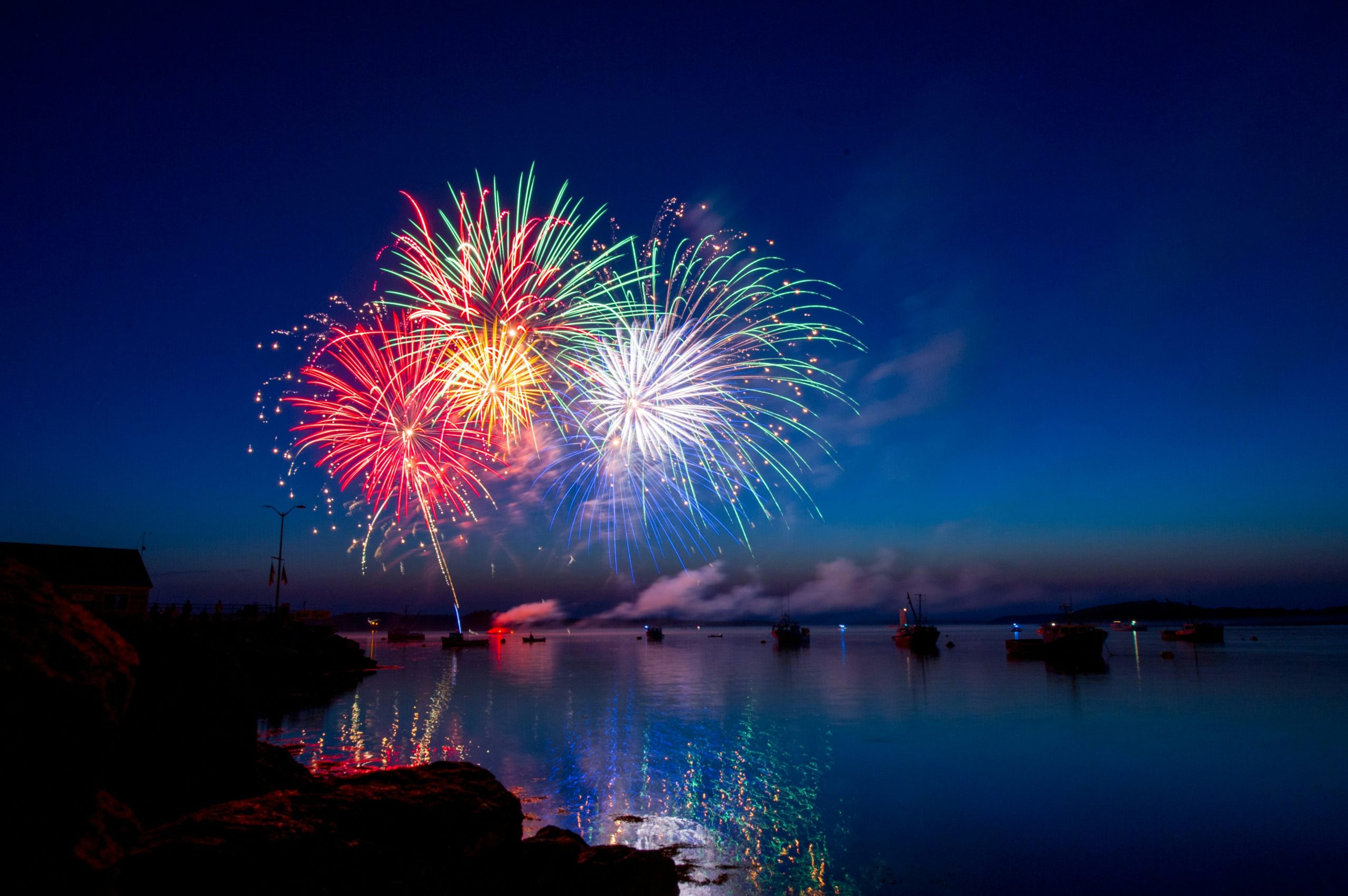 fireworks on a body of water